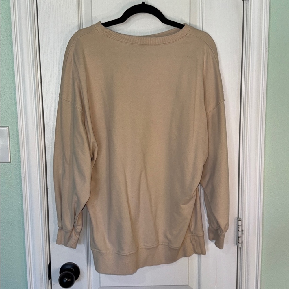 Beige Crewneck Oversized Sweatshirt